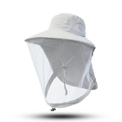 Newly Released at Buy Center: Outdoor Sun Protection Hat Large Brim Sun Protection Mesh GL017 Light Gray Adjustable