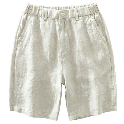 Trending Now at Buy Center: Linen Leisure Men's Loose Breathable Elastic Waist Beach Shorts