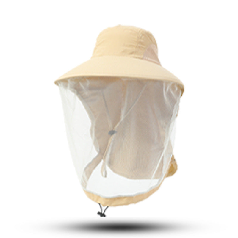 Newly Released at Buy Center: Outdoor Sun Protection Hat Large Brim Sun Protection Mesh GL017 Khaki Adjustable