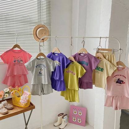 Newly Released at Buy Center: And Girls Printed Letter Sportswear Children's Travel Clothes