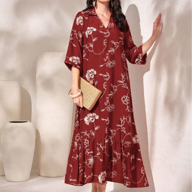 Hot New Items at Buy Center: Elegant Style Printed Loose Casual Dress Women