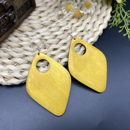 Hot New Items at Buy Center: Simplicity And Exaggeration Hollow Out Large Earrings Fashion Yellow