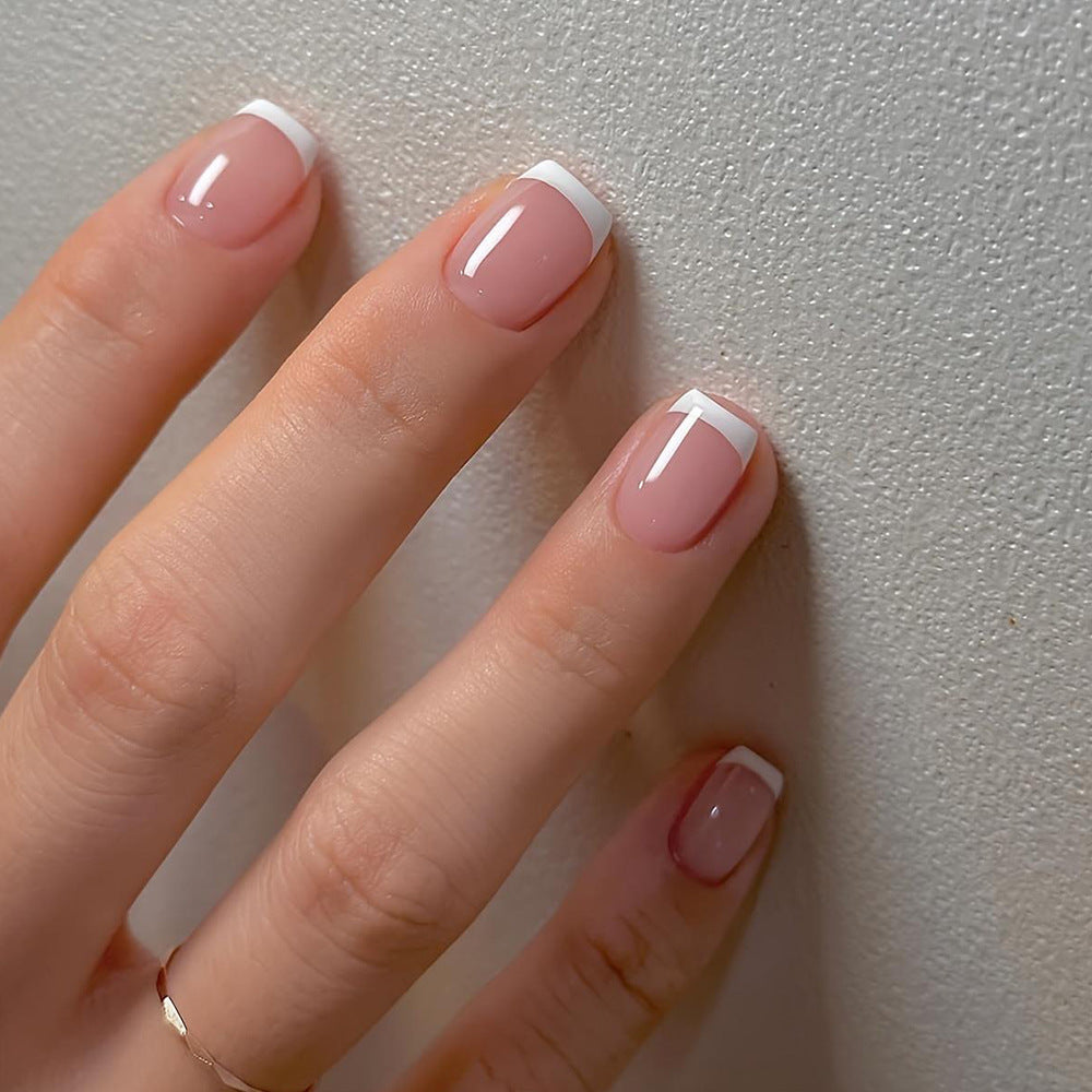 Buy Center Handpicked- Simple White French Fake Nails