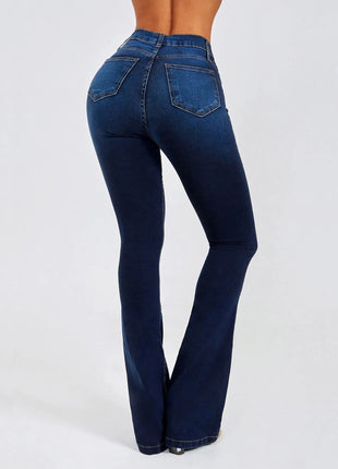 Jean slim taille haute pour femme, extensible et gainant