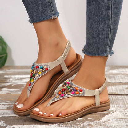 Now Available at Buy Center: Plus Size Women's Sandals Fashionable Retro Casual