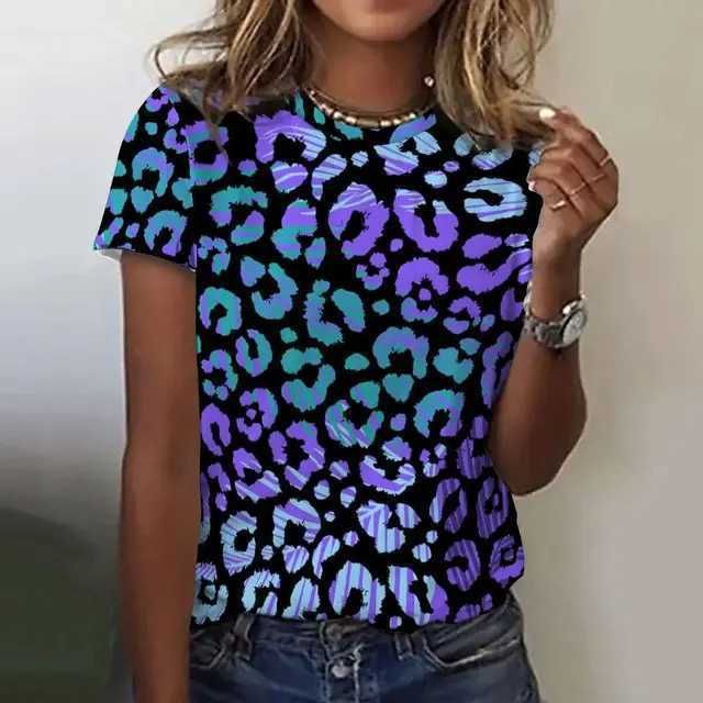 Just Arrived at Buy Center: Fashion Leopard Print Casual Short Sleeve