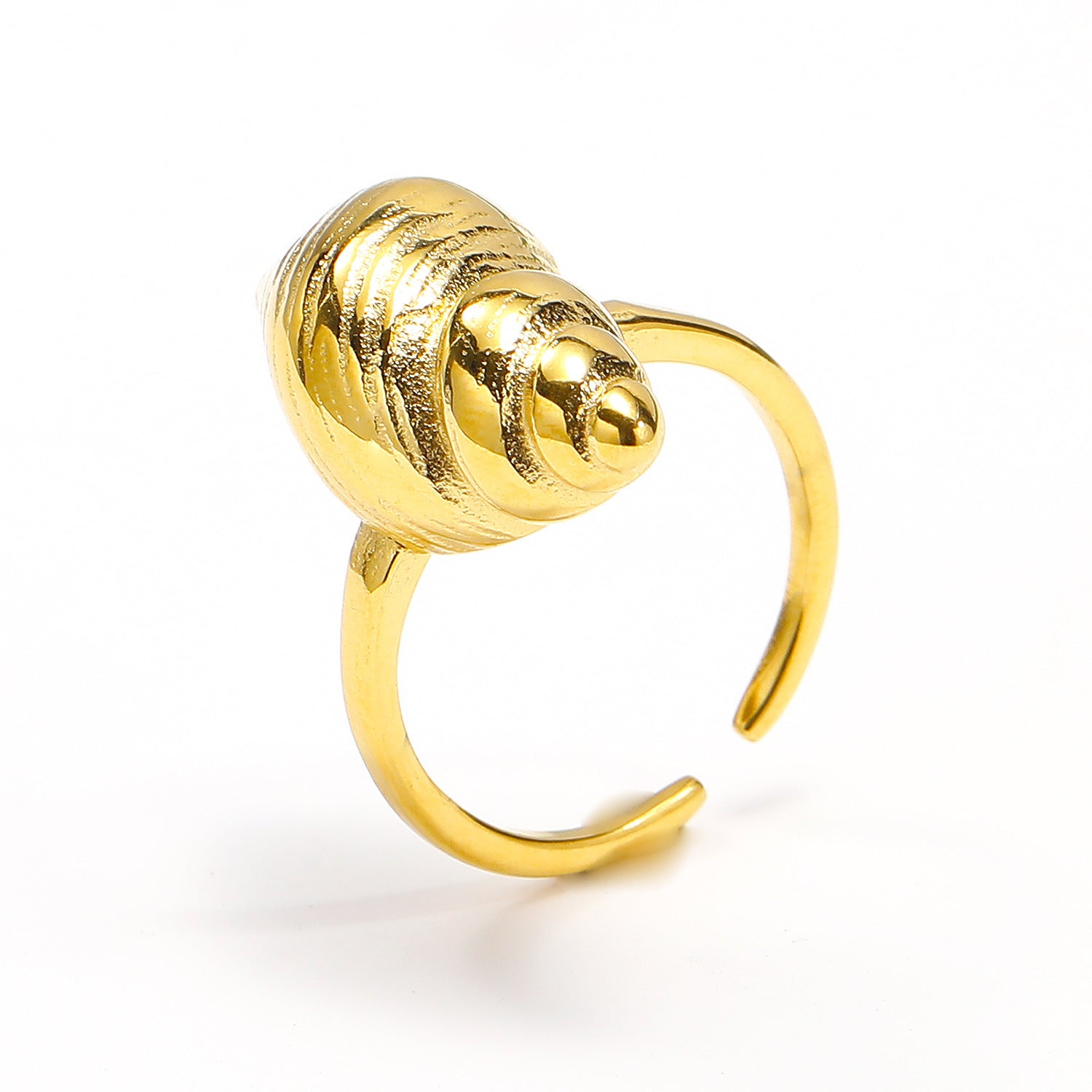 Buy Center Picks-Spiral Conch-shaped Unique Titanium Steel Ring Women