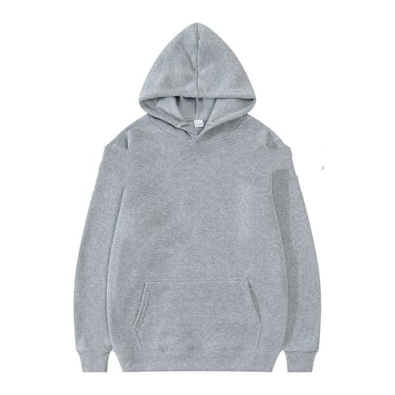 Men's Minimalist Casual Solid Color Hooded Sweatshirt Grey