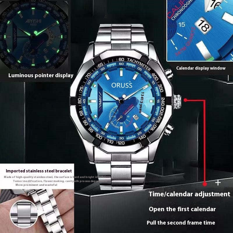 Automatic Movement Watch Men's Calendar Waterproof Luminous Watch Buy Center