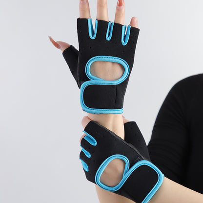 Just Arrived at Buy Center: Sports Cycling Half-finger Fitness Gloves Light Blue