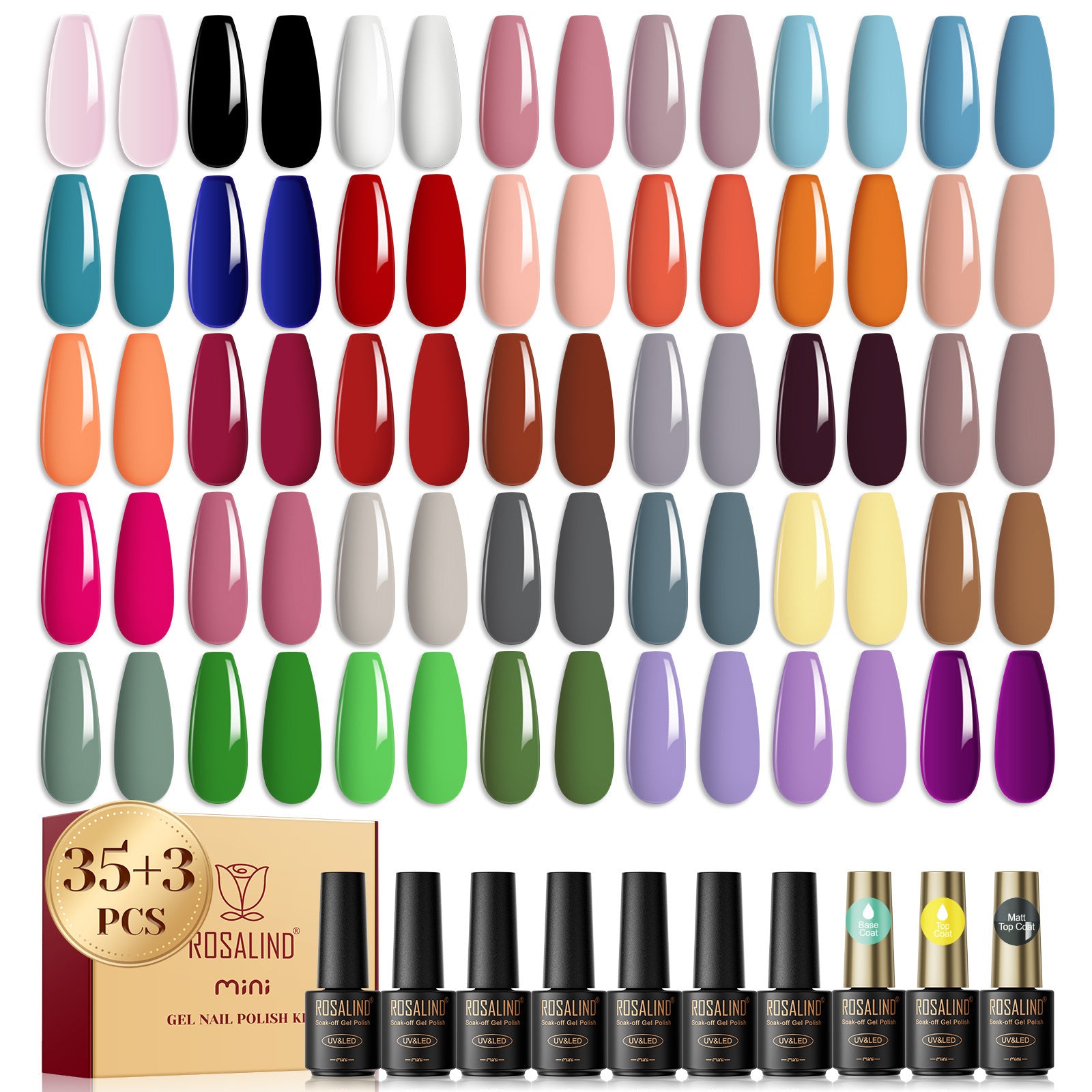 Buy Center Top Rated-Nail Beauty Polish Gel Suit 38 Bottles For Nail Beauty Shop 35 Color Glue And3 Polish Gel