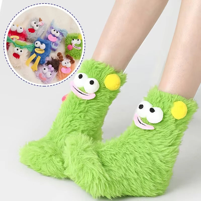 Women's Winter Socks Funny Thickened Warm Medium Tube Sock Men Warm Kawaii Cartoon Home Floor Sokken Girls Fluffy Stockings | Women's Clothing-Accessories-Woman Socks | Buy Center