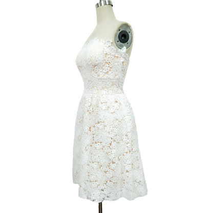 Women's White Floral Wrapped Chest Evening Dress Buy Center