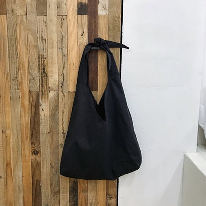 Newly Arrived at Buy Center: Slouchy Single Shoulder Crossbody Canvas Bag Retro Simplicity Black M zipper