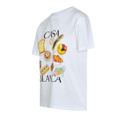 Newly Released at Buy Center: Afternoon Tea Hamburger Printed Loose All-match Short Sleeve Fashion Brand T-shirt