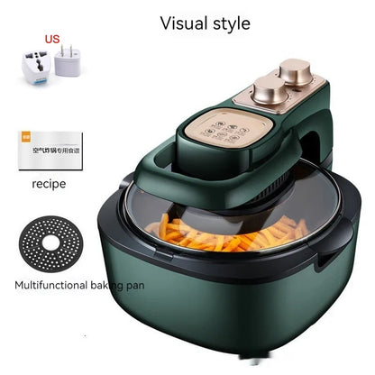 Newly Released at Buy Center: Household Large Caliber Fully Automatic Air Fryer Green Visible US