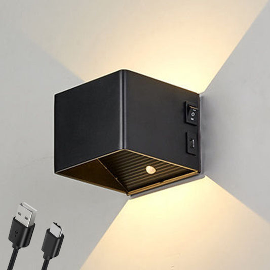 Just Arrived at Buy Center: Aluminum Alloy Led Decorative Lamp Modern Simple Design USB Charging Punch-free Bedside Wall Lamp