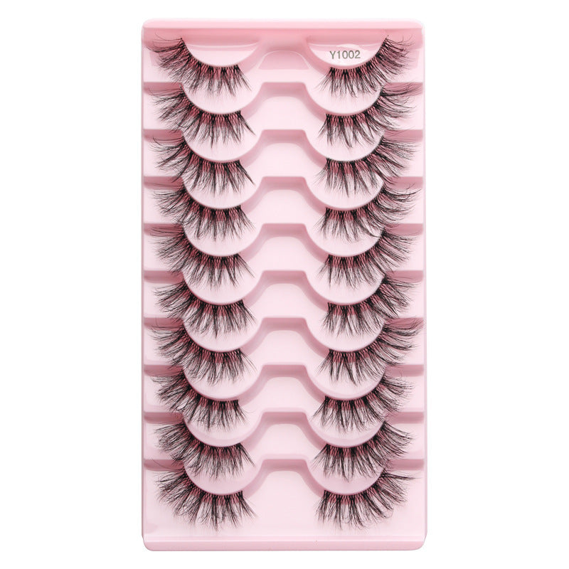 Faux cils plats à demi-racine transparente pour femmes, équipe Internet Hot Anchor Eye Beauty, cils épais naturels japonais