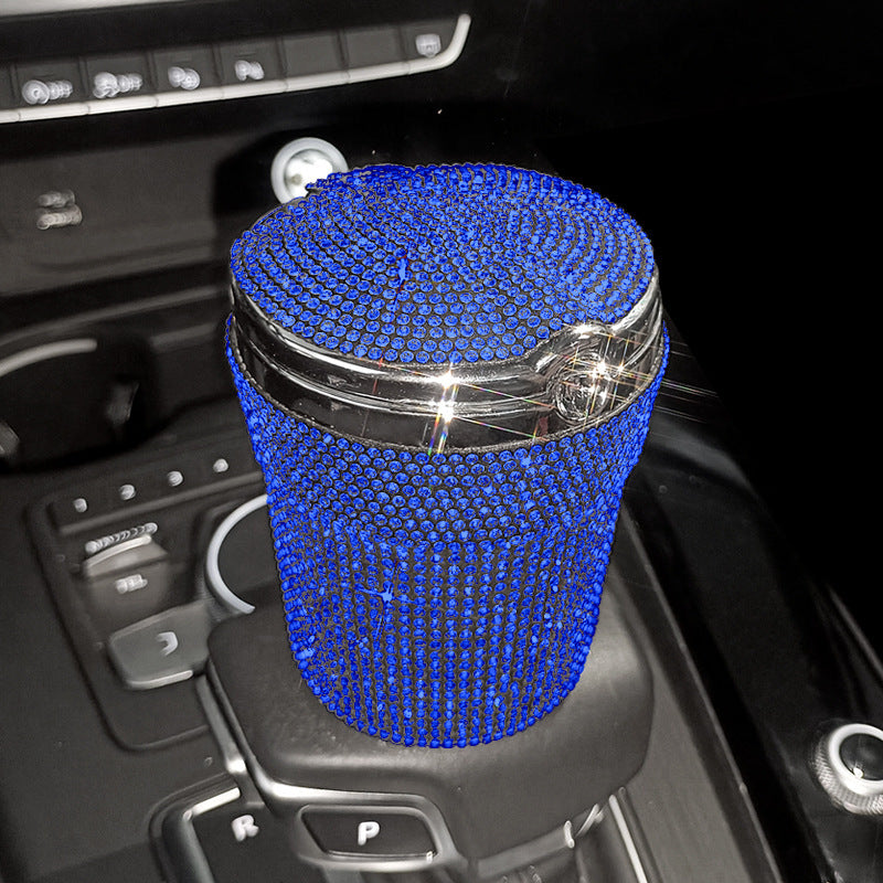 Hot New Arrivals at Buy Center: Creative Covered Diamond Inlaid Car Ashtray Blue Diamond Style