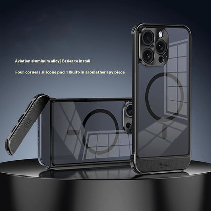 Newly Released at Buy Center: Simple And Breathable Metal Frame Phone Case Black