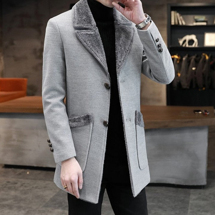 Fur And Leather Overcoat Male | Men's Clothing-Outerwear & Jackets-Man T | Buy Center