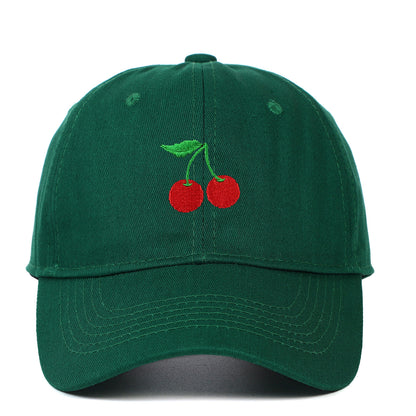 Cherry Embroidered Peaked Cap Outdoor Travel Sun-shade Sun Protection Hat