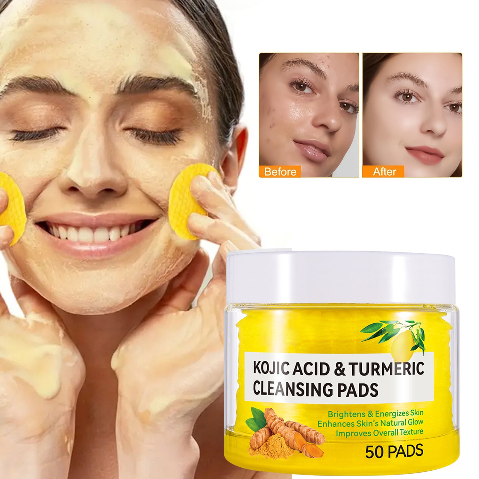 Buy Center Exclusive Offer-Turmeric Kojic Acid Cotton Cloth Gentle Skin Care