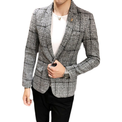 Plaid Fashion Personalized Men's Business Suit Jacket