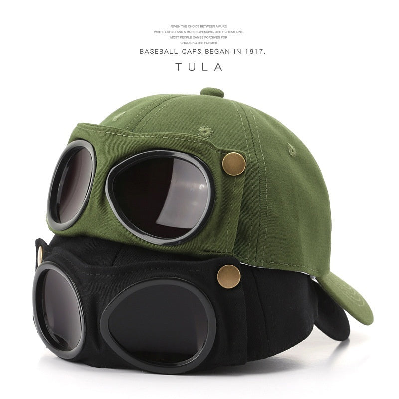 Pilot Hat Personalized Glasses Peaked Cap Male Sunglasses Sunshade Spring And Summer All-match