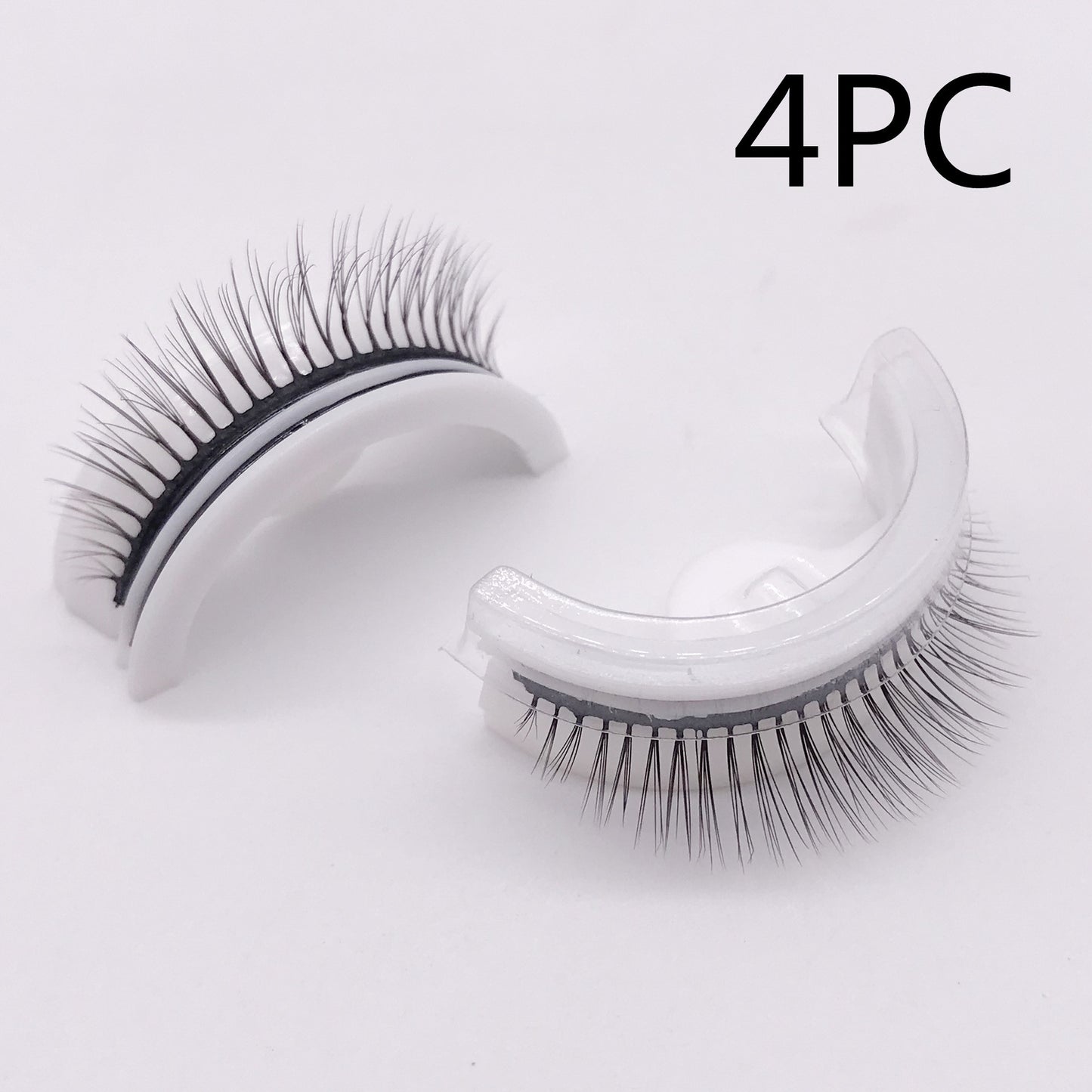 Buy Center Premium-Reusable 3D Mink Lashes Natural False Eyelashes Self Adhesive Fake Glue Free Makeup Eyelash Extension Silk M27 natural style Square box in four colors 4PCS