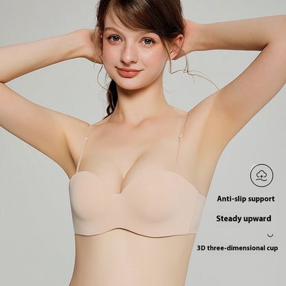 New Foreign Trade Order BC Strapless Underwear Breathable Bra Small Chest Push Up Not Empty Cup Bra Anti-sagging