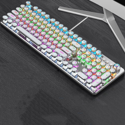 Now Available at Buy Center: Retro Punk Electroplated Knob Luminous Mechanical Keyboard White