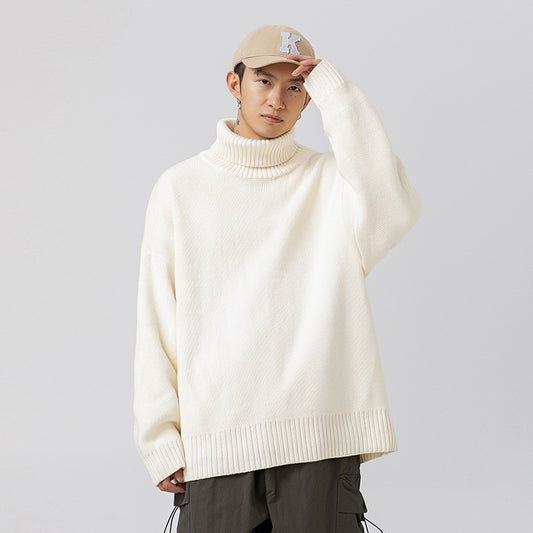 Japanese Couple Solid Color Turtleneck Sweater | Men's Clothing3 | Buy Center