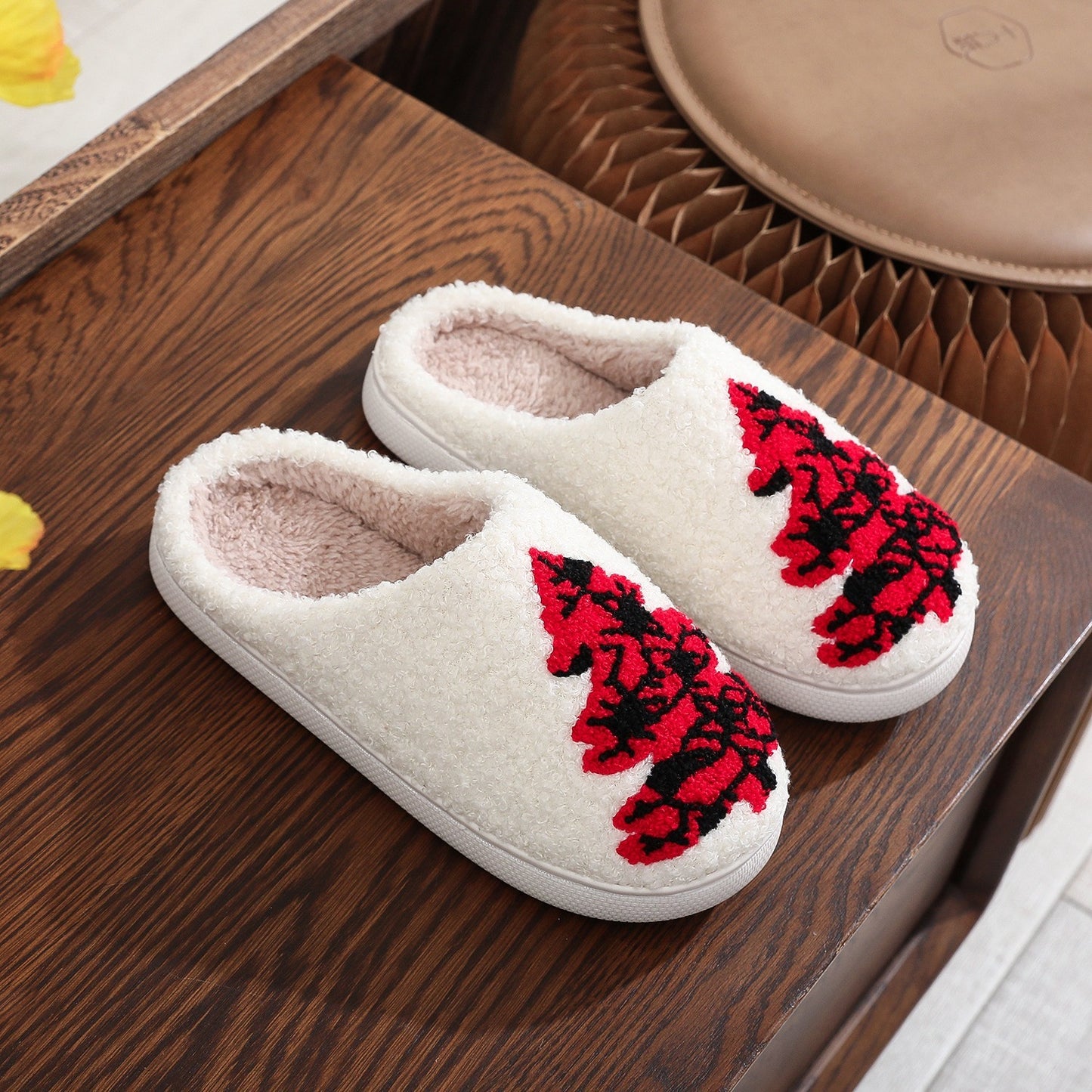 Christmas Tree Home Slippers Fashion Non-slip Floor Bedroom Slipper For Women Fuzzy House Shoes Winter Buy Center