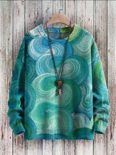 3D Digital Printing Wool-like Knitted Color Dopamine Sweater MW5