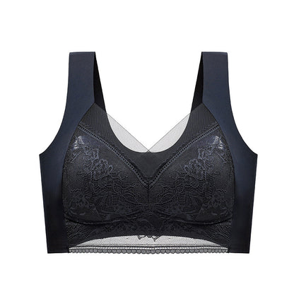 Just Arrived at Buy Center: Lace Vest, Seamless Ice Silk Push-up, Breathable, Thin Bra, Beautiful Back, Big Breasts, Small Fixed Underwear