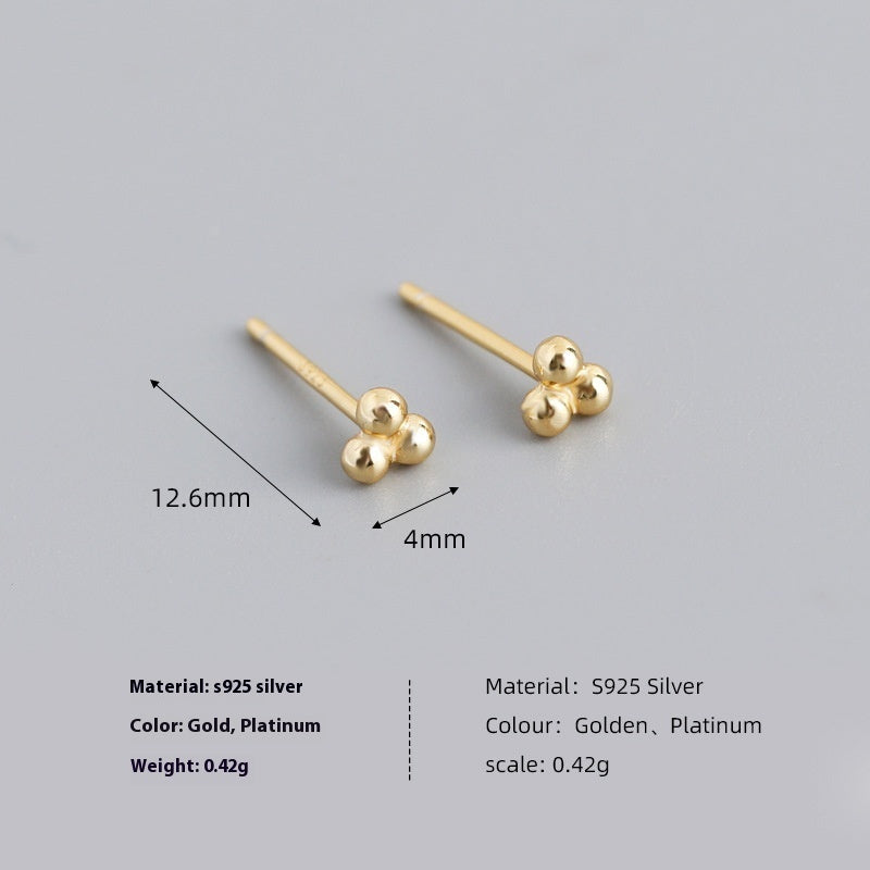 Simple And Fresh Student Polka Dot S925 Silver Stud Earrings Buy Center