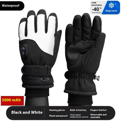 Gants chauffants électriques coupe-vent épais et chauds pour l'hiver