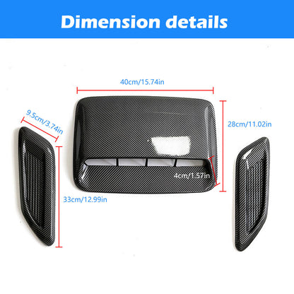 Fresh Arrivals at Buy Center: Car Airscoop Shroud Air Vent Engine Cover Decorative Cover 3piece Set Carbon Fiber