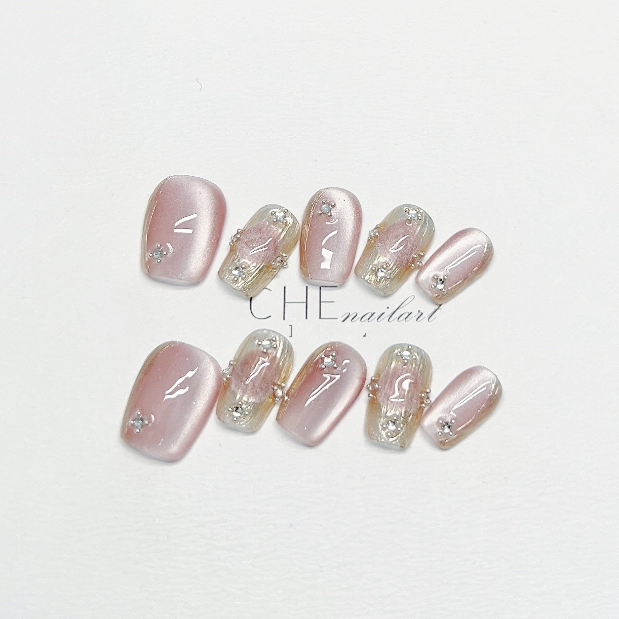 Fresh on the Scene at Buy Center: French Handmade Wear Nail Manicure Heavy Industry Cat Eye High-grade White Fake Nail Tip