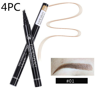 Trending Now at Buy Center: Microblading Eyebrow Pencil Waterproof Fork Tip Tattoo Pen Tinted Fine Sketch Eye Brow Pencils Long Lasting Eyebrows 01dark brown 4PC