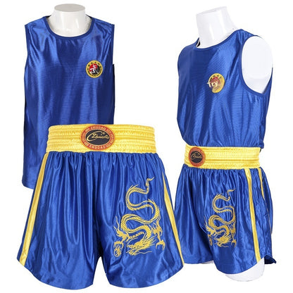 Zhuoao Solong Tattoo Clothes For Sanda Muay Thai Shorts Men And Women Clothes For Sanda Blue