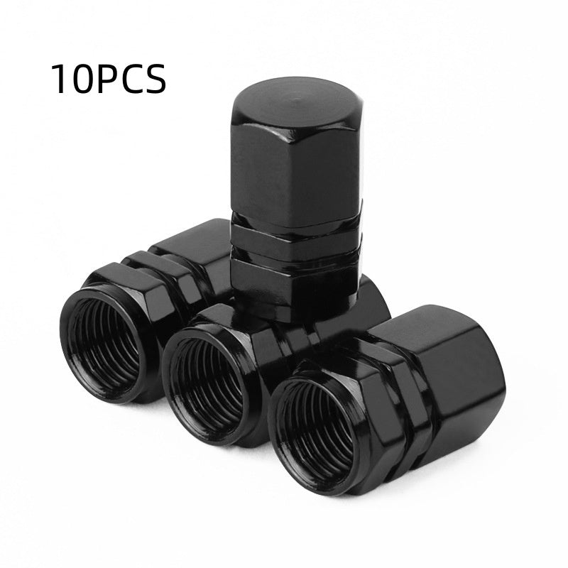 Newly Released at Buy Center: zSimple And Portable Aluminum Alloy Car Valve Cap Black 10PCS