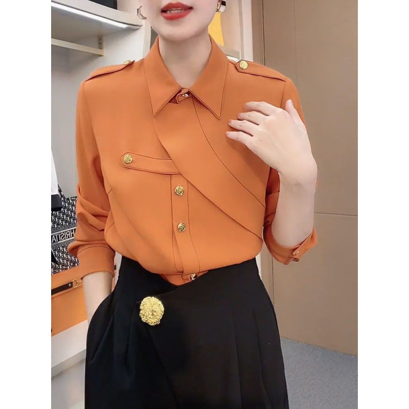 Clothes For Women Spring And Autumn This Year's Popular Shirt Outer Wear Irregular Design Special Interest Light Luxury Temperament Buy Center