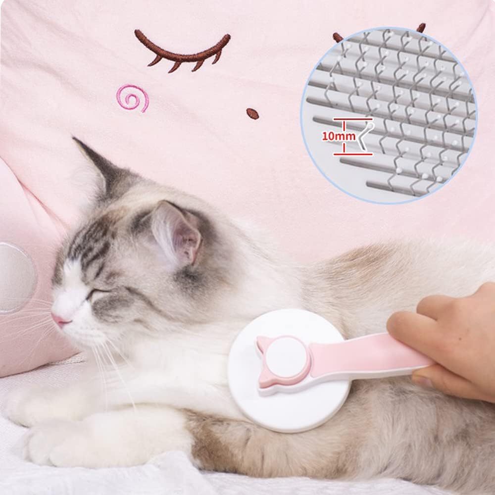 New Cat Brush Self Cleaning Kitten Brush For Short Long Haired Cats Dog Cat Grooming Brush To Remove Loose Fur And Dead Undercoat