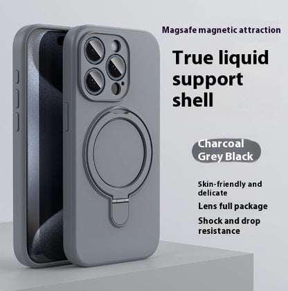 Newly Released at Buy Center: Liquid Silicone Magnetic Bracket Phone Case Charcoal grey