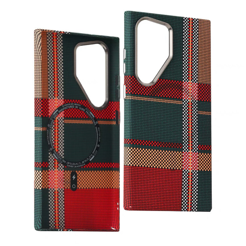 Fresh Arrivals at Buy Center: Shanhe Xinghe Applicable Magnetic Suction Phone Case Red And Green Lattice