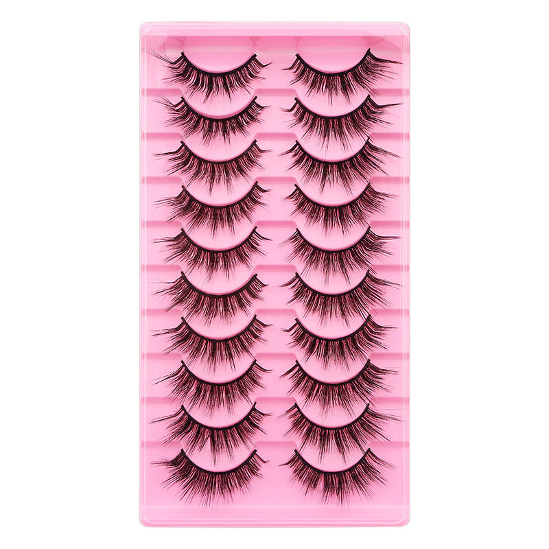 10 Pairs Of False Eyelashes With Natural And Thick Curl