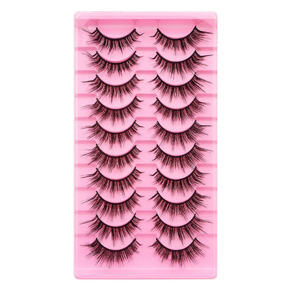 10 Pairs Of False Eyelashes With Natural And Thick Curl