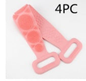 Hot New Items at Buy Center: Bath Towel Silicone Rubbing Back Towel 4PC Cherry pink